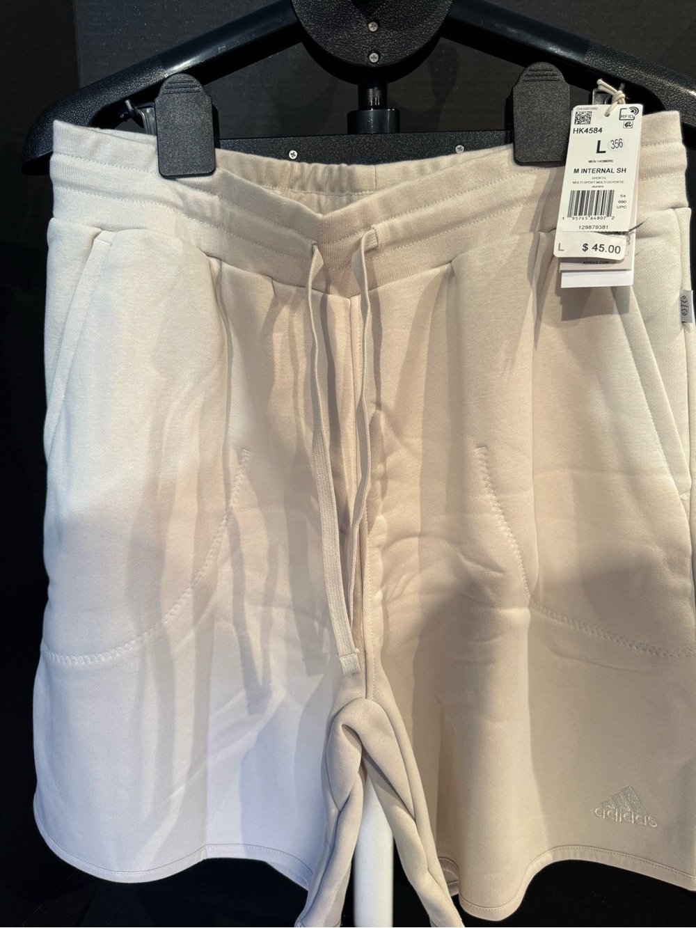 Adidas mens Cream Drawstring Multisport Shorts size L